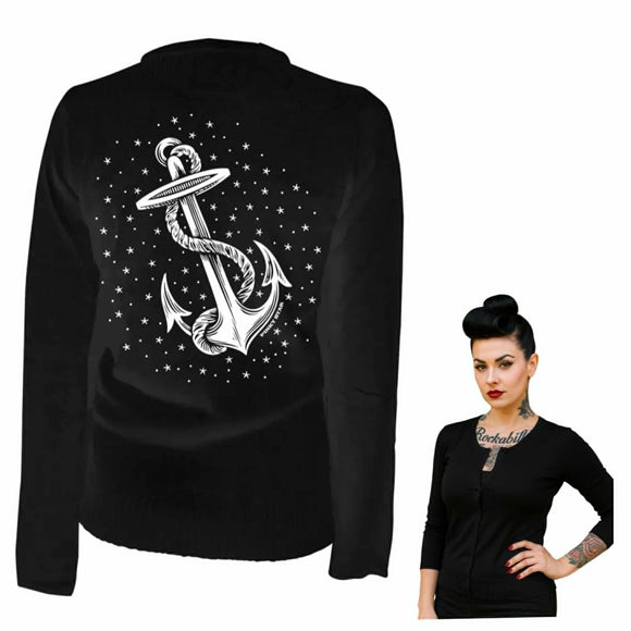 Pinky Star - Anchors Aweaigh - Tattoo Cardigan-Cardigan-Glitz Glam and Rebellion GGR Pinup, Retro, and Rockabilly Fashions