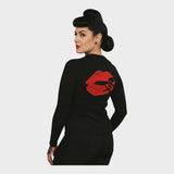 Pinky Star - Kiss of Death Cardigan-Cardigan-Glitz Glam and Rebellion GGR Pinup, Retro, and Rockabilly Fashions