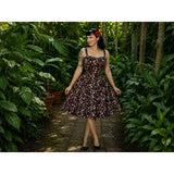 Hemet Leopard Print Vintage Inspired 1950's Strap Swing Dress-Dress-Glitz Glam and Rebellion GGR Pinup, Retro, and Rockabilly Fashions