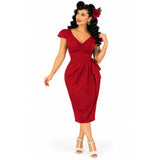 Candow Bombshell Wiggle Dress – Red Hot-Dress-Glitz Glam and Rebellion GGR Pinup, Retro, and Rockabilly Fashions
