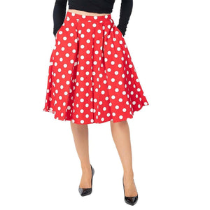 Eva Rose Fit & Flare Red with White Polka Dots with Pockets-Apparel & Accessories-Glitz Glam and Rebellion GGR Pinup, Retro, and Rockabilly Fashions
