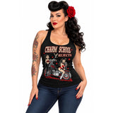 Pinky Star Tank Top - Charm School Rejects Biker Babes-Tank Top-Glitz Glam and Rebellion GGR Pinup, Retro, and Rockabilly Fashions