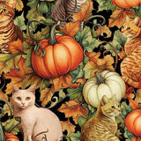Cats & Pumpkins A-line Skirt-Dresses-Glitz Glam and Rebellion GGR Pinup, Retro, and Rockabilly Fashions