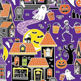 Glow in the Dark Haunted House Fit & Flare Dress-Dresses-Glitz Glam and Rebellion GGR Pinup, Retro, and Rockabilly Fashions