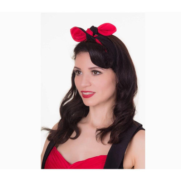 Dolly & Dotty Pinup and Rockabilly Headscarf in Black and Red-Hair Accessory-Glitz Glam and Rebellion GGR Pinup, Retro, and Rockabilly Fashions
