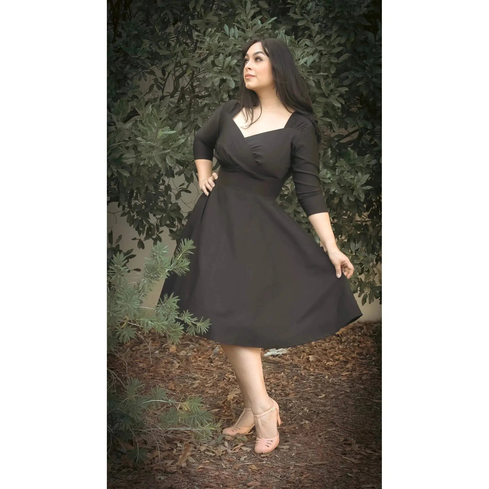 Solid Black 1940's Swing Dress by Hemet – Glitz Glam and Rebellion