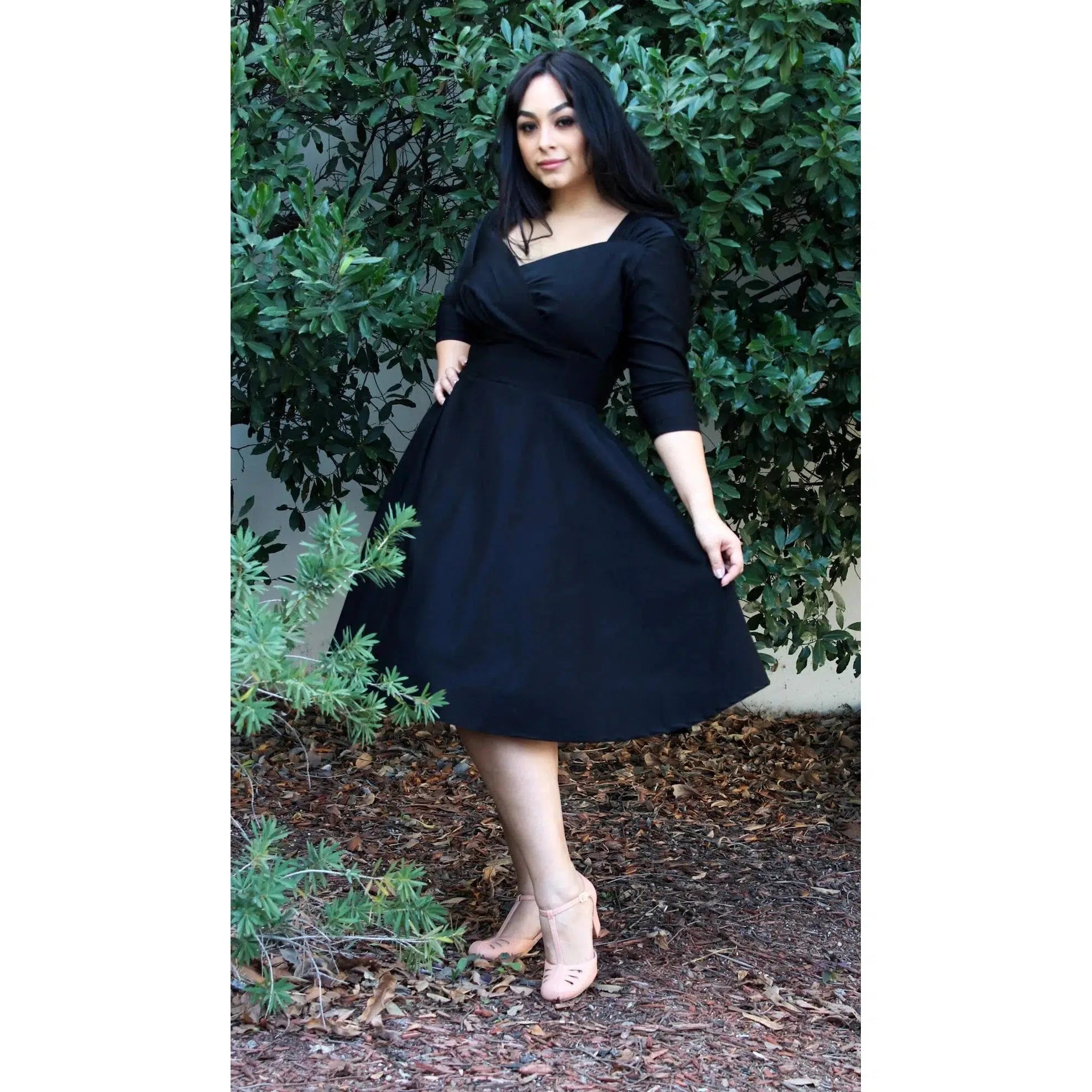 Solid Black 1940's Swing Dress by Hemet Glitz Glam and Rebellion Solid Black 1940's Swing Dress by Hemet Glitz Glam and Rebellion