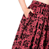 Banned Sia Bella Skirt in Bordeaux-Glitz Glam and Rebellion GGR Pinup, Retro, and Rockabilly Fashions