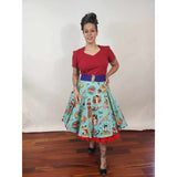 Frida Khalo Circle Skirt-Skirts-Glitz Glam and Rebellion GGR Pinup, Retro, and Rockabilly Fashions