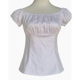Pinup Peasant Top in Solid White-Blouse-Glitz Glam and Rebellion GGR Pinup, Retro, and Rockabilly Fashions