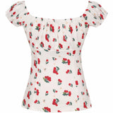 Pinup Peasant Blouse in Red Cherry 🍒-Blouse-Glitz Glam and Rebellion GGR Pinup, Retro, and Rockabilly Fashions