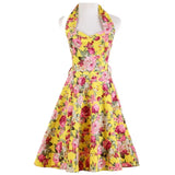 Sunshine Rose Halter Swing Dress-Dress-Glitz Glam and Rebellion GGR Pinup, Retro, and Rockabilly Fashions