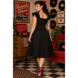 Claudia Swing Dress in Black-Dress-Glitz Glam and Rebellion GGR Pinup, Retro, and Rockabilly Fashions
