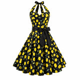 Yellow Cherry Jubilee Swing Dress-Dress-Glitz Glam and Rebellion GGR Pinup, Retro, and Rockabilly Fashions