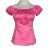 Pinup Peasant Top in Bubblegum Pink-Blouse-Glitz Glam and Rebellion GGR Pinup, Retro, and Rockabilly Fashions