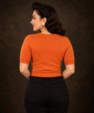 Hemet - Spooky Bat Knit Sweater in Orange