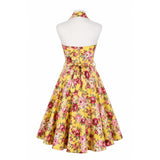 Sunshine Rose Halter Swing Dress-Dress-Glitz Glam and Rebellion GGR Pinup, Retro, and Rockabilly Fashions
