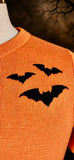 Hemet - Spooky Bat Knit Sweater in Orange