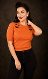 Hemet - Spooky Bat Knit Sweater in Orange