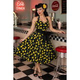 Yellow Cherry Jubilee Swing Dress-Dress-Glitz Glam and Rebellion GGR Pinup, Retro, and Rockabilly Fashions