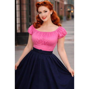 ruffle hem dress Pinup Peasant Top in Bubblegum Pink – Glitz Glam and Rebellion
