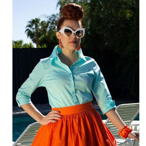TOBS The Quintessential Pinup Blouse - Mint-Blouse-Glitz Glam and Rebellion GGR Pinup, Retro, and Rockabilly Fashions