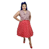 Retrolicious Red Checkered Bow Top-Top-Glitz Glam and Rebellion GGR Pinup, Retro, and Rockabilly Fashions