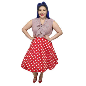 Retrolicious Red Checkered Bow Top-Top-Glitz Glam and Rebellion GGR Pinup, Retro, and Rockabilly Fashions