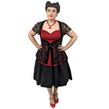 GGR Be Still My Heart Lace Overlay Top in Red - SPECIAL!-Top-Glitz Glam and Rebellion GGR Pinup, Retro, and Rockabilly Fashions