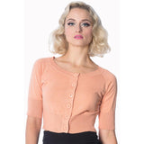 Banned Raven Cardigan in Apricot-Cardigan-Glitz Glam and Rebellion GGR Pinup, Retro, and Rockabilly Fashions