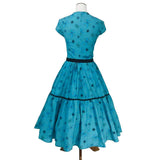 Swing Dress in Turquoise Atomic Print-Dress-Glitz Glam and Rebellion GGR Pinup, Retro, and Rockabilly Fashions