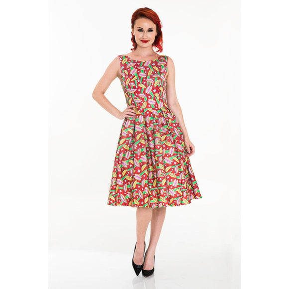 Miss Lulo Lily Dress in Venus Fly Trap Print-Dress-Glitz Glam and Rebellion GGR Pinup, Retro, and Rockabilly Fashions