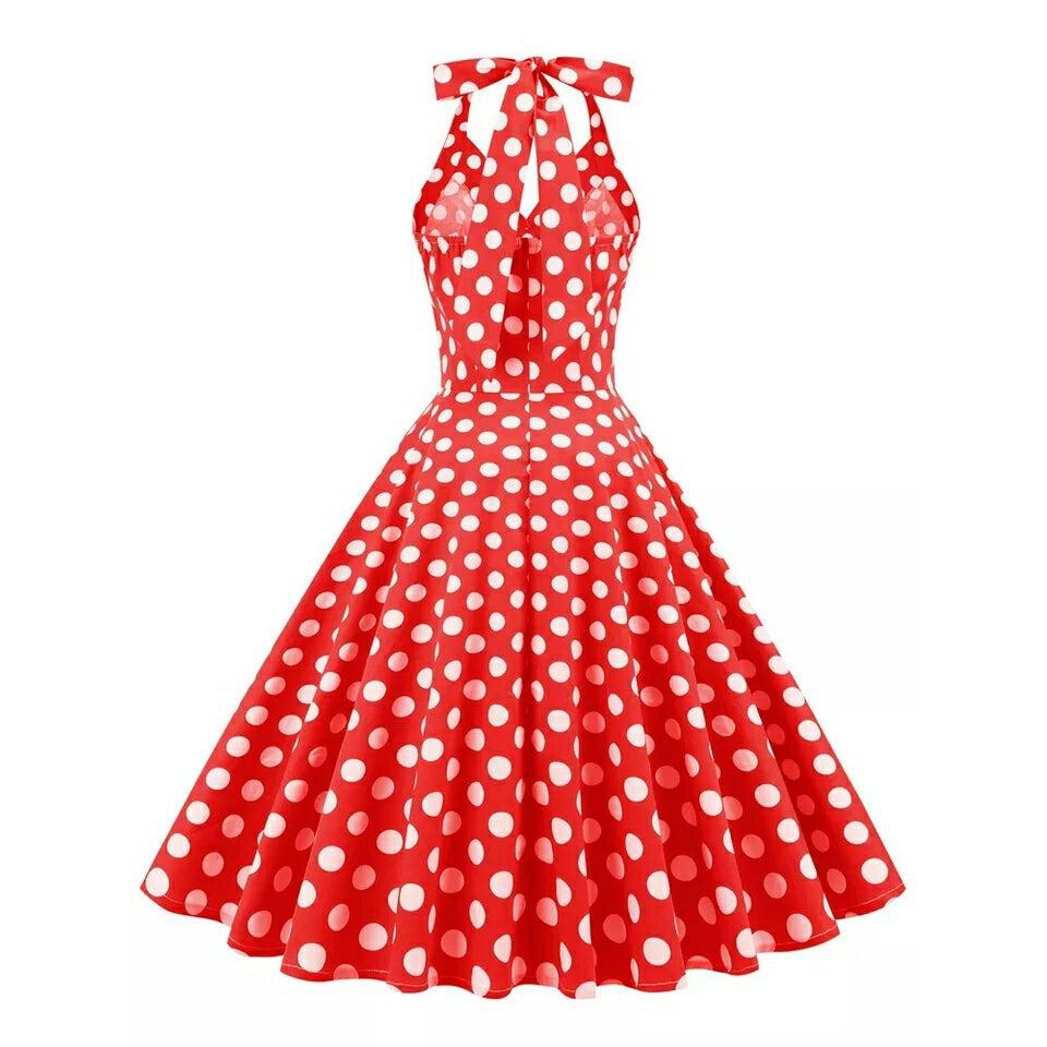 red and white polka dot dress GGR Rockabilly Halter in with Dots – Glitz Glam Rebellion All black dress code Its flirty mini length peacock print Size:AU14 - (US10)