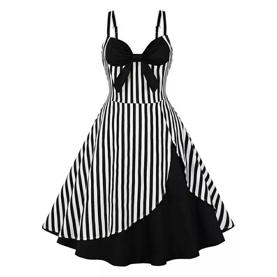 GGR Beetlejuice Swing Dress in Black and White Stripes Glitz Glam and Rebellion GGR Beetlejuice Swing Dress in Black and White Stripes Glitz Glam and Rebellion