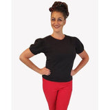 Hemet Pinup Pull Over Blouse in Black-Top-Glitz Glam and Rebellion GGR Pinup, Retro, and Rockabilly Fashions