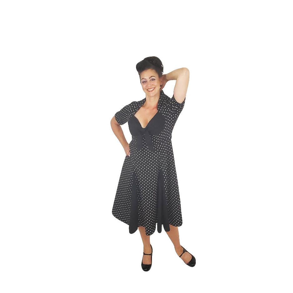 Retro Tammy Swing Dress in Black & White Polka Dot – Glitz Glam and  Rebellion