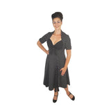 Retro Tammy Swing Dress in Black & White Polka Dot-Dress-Glitz Glam and Rebellion GGR Pinup, Retro, and Rockabilly Fashions
