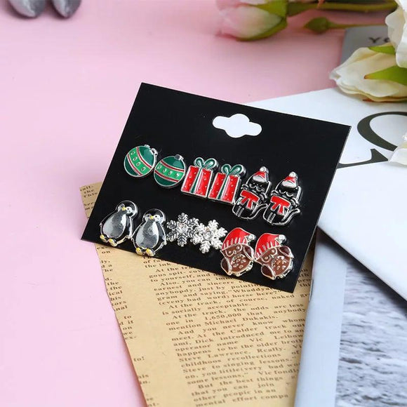 Christmas Critters Earring Set (6 pair)-Jewelry-Glitz Glam and Rebellion GGR Pinup, Retro, and Rockabilly Fashions