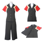 1940s Reproduction Tri-Tone Short Sleeve Work Blouse - Black-Top-Glitz Glam and Rebellion GGR Pinup, Retro, and Rockabilly Fashions