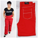 Star Struck Clothing Red Reproduction 1950s Button Jeans-Pants-Glitz Glam and Rebellion GGR Pinup, Retro, and Rockabilly Fashions