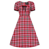 LEANNE WINTERBERRY CHECK SWING DRESS-Dress-Glitz Glam and Rebellion GGR Pinup, Retro, and Rockabilly Fashions