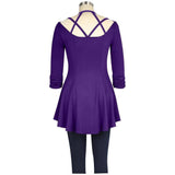 Brenda Strappy Sweetheart Top in Purple-Top-Glitz Glam and Rebellion GGR Pinup, Retro, and Rockabilly Fashions