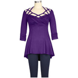 Brenda Strappy Sweetheart Top in Purple-Top-Glitz Glam and Rebellion GGR Pinup, Retro, and Rockabilly Fashions