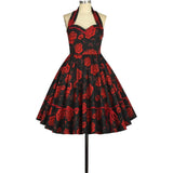 Sylvia Retro Swing Dress in Roses-Dresses-Glitz Glam and Rebellion GGR Pinup, Retro, and Rockabilly Fashions