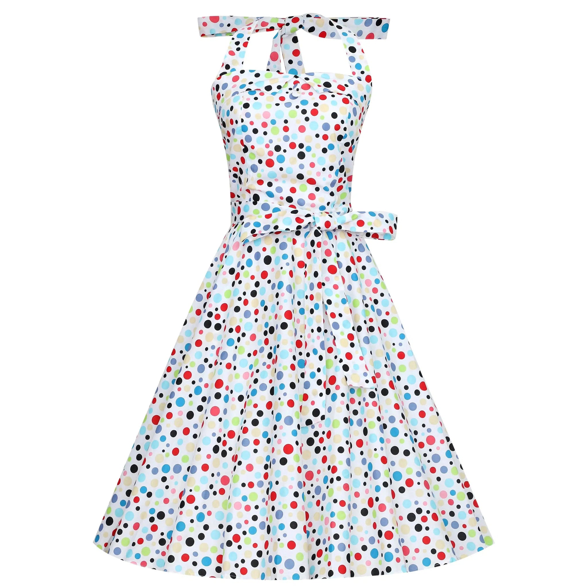 Dolly Dotty Sophie Dress in Colorful Polka Dots Glitz Glam and Rebellion