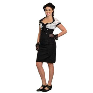 Retro Polka-Dot Wiggle Dress in White Glitz Glam and Rebellion Retro Polka-Dot Wiggle Dress in White Glitz Glam and Rebellion