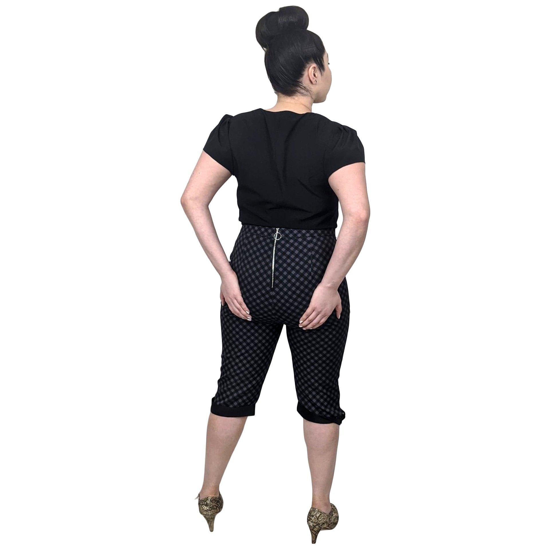 完売品！ CLANE CAPRI RIB PANTS Avenue Capri Pant Pink 24 Plus 3x Stretch Destroyed Frayed