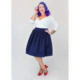 Hemet Nautical Anchor Circle Skirt in Blue-Skirts-Glitz Glam and Rebellion GGR Pinup, Retro, and Rockabilly Fashions
