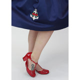 Hemet Nautical Anchor Circle Skirt in Blue-Skirts-Glitz Glam and Rebellion GGR Pinup, Retro, and Rockabilly Fashions