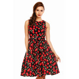 Dolly & Dotty Annie Swing Dress in Cherry Print-Dress-Glitz Glam and Rebellion GGR Pinup, Retro, and Rockabilly Fashions